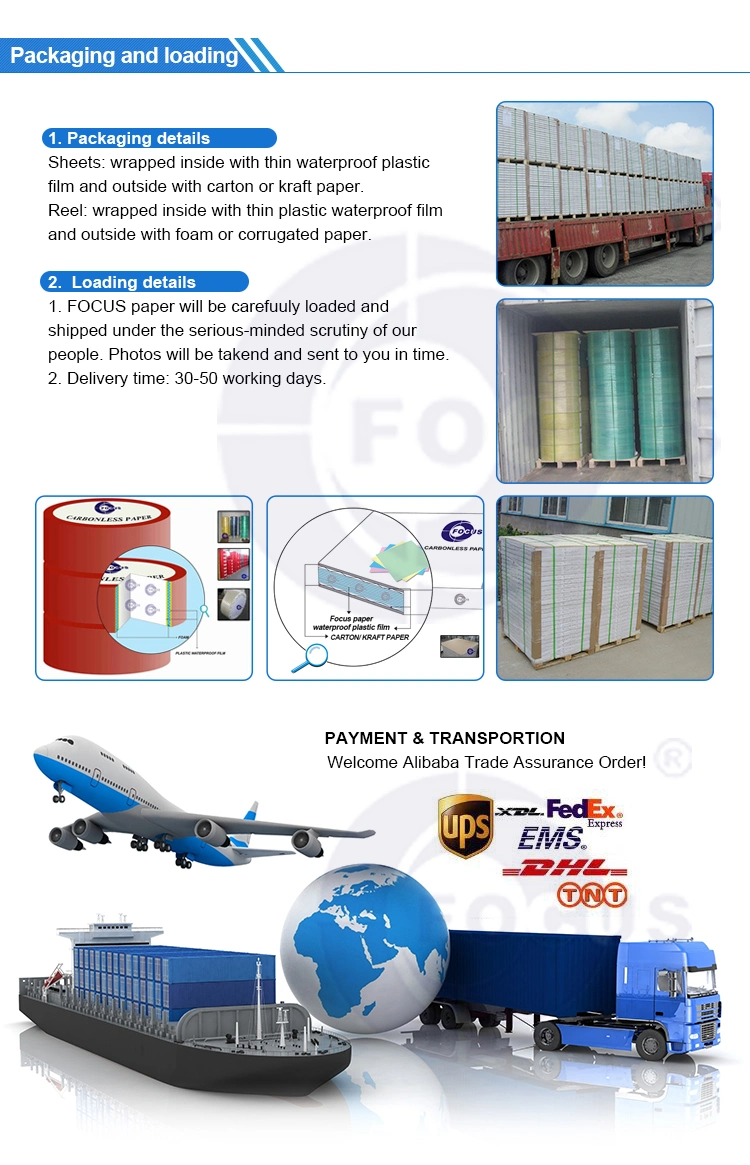 Di alta qualità/a buon mercato/colori la carta da stampa a più parti della carta di /Carbonless della carta dell'ncr (nessun carbonio richiesto)/della carta duplicata