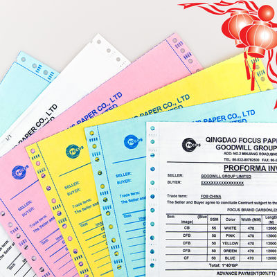 Cina Fabbrica 7 Ply NCR Paper CB CFB CF 55/50/55gsm 61*86/70*100cm Immagine nera/blu Carta senza carbonio